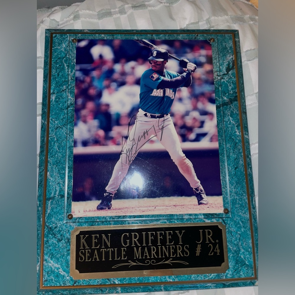 Authentic 8” by 10” Ken Griffey Jr. palque with signature